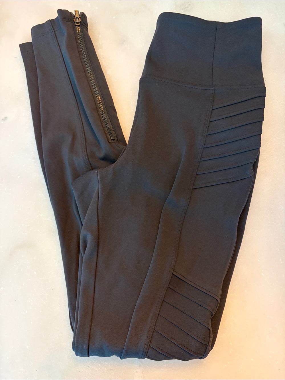 Athleta Black High-Rise Moto-Detail Jeggings